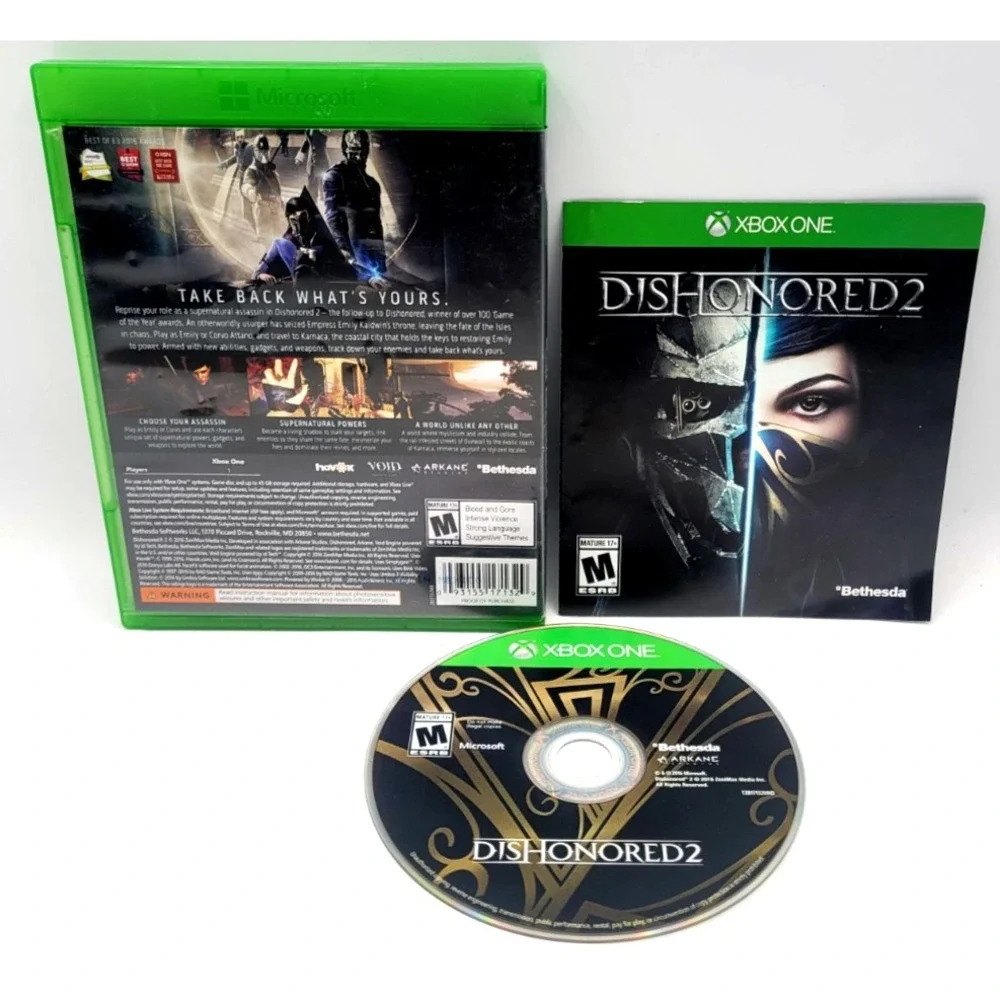 Dishonored 2 - Microsoft Xbox One CIB COMPLETE IN BOX